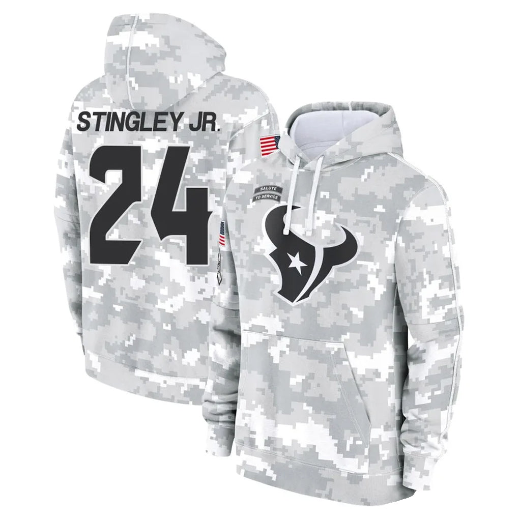 Davalo H.Texans #24 Derek Stingley Jr. Player Arctic Camo Salute to Service Hoodies Limited Game Stitched Jerseys
