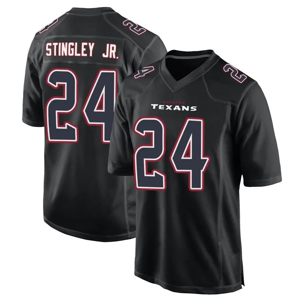 Davalo H.Texans #24 Derek Stingley Jr. Player Black Fashion Home Game Stitched Jerseys
