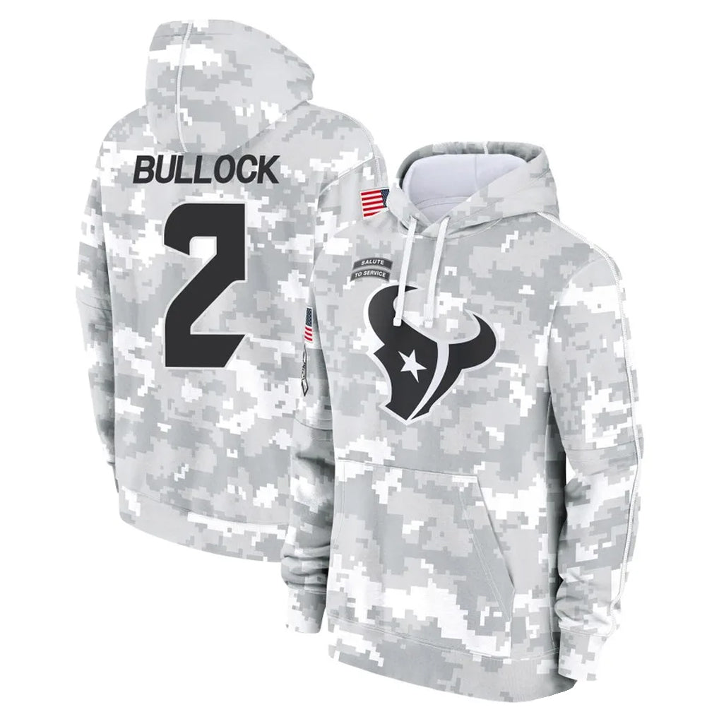 Davalo H.Texans #2 Calen Bullock Player Arctic Camo Salute to Service Hoodies Limited Game Stitched Jerseys
