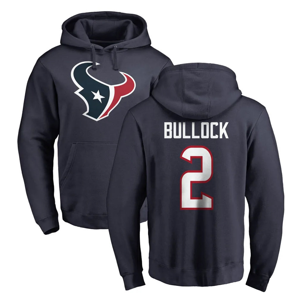 Davalo H.Texans #2 Calen Bullock Player Navy Pro Line Pullover Hoodie Limited Game Stitched Jerseys