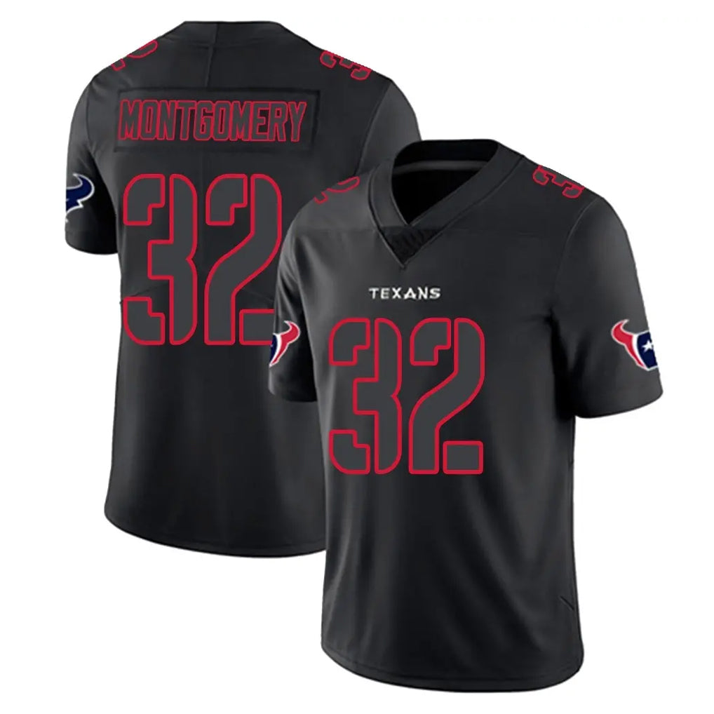 Davalo H.Texans #32 David Montgomery Player Black Impact Limited Game Stitched Jerseys