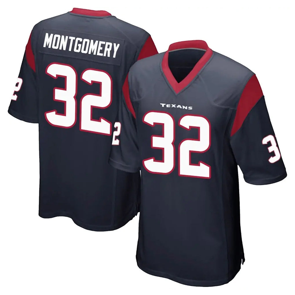 Davalo H.Texans #32 David Montgomery Player Navy Home Game Stitched Jerseys