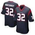 Davalo H.Texans #32 David Montgomery Player Navy Home Game Stitched Jerseys