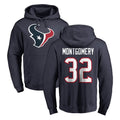 Davalo H.Texans #32 David Montgomery Player Navy Pro Line Pullover Hoodie Limited Game Stitched Jerseys