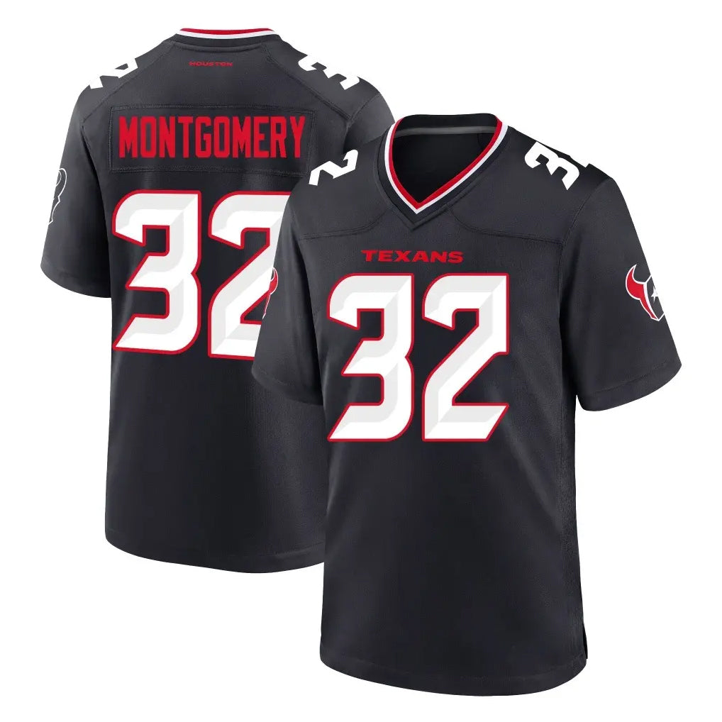 Davalo H.Texans #32 David Montgomery Player Navy Team Home Game Stitched Jerseys