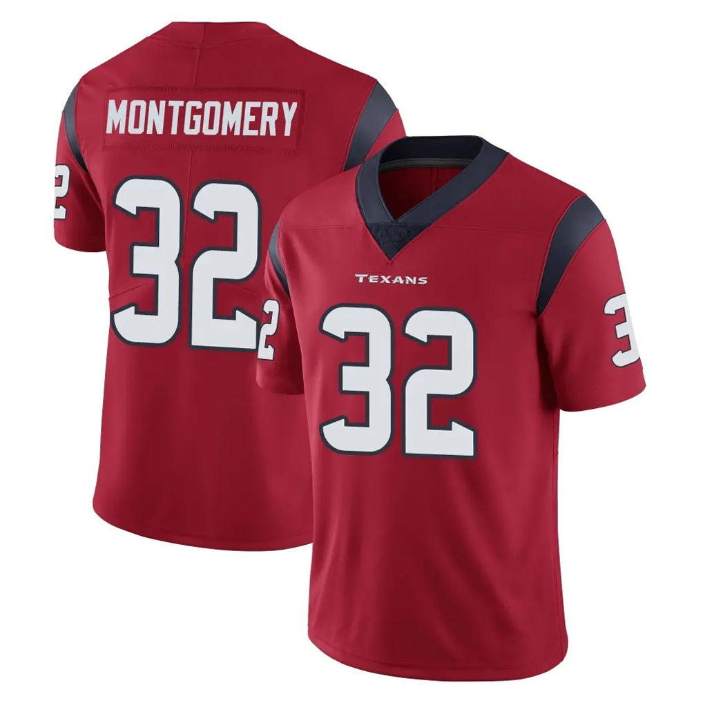 Davalo H.Texans #32 David Montgomery Player Red Limited Vapor Untouchable Home Game Stitched Jerseys