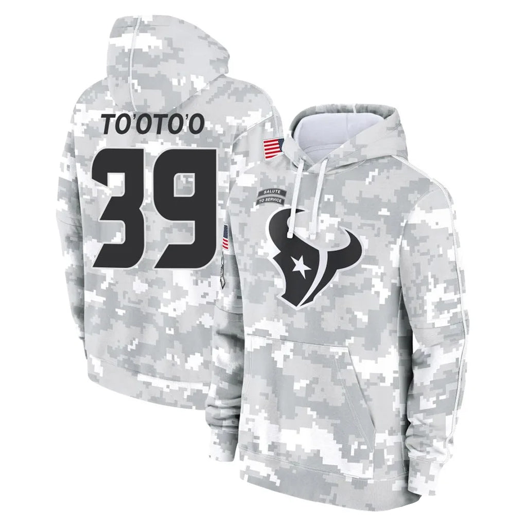 Davalo H.Texans #39 Henry To'oTo'o Player Arctic Camo Salute to Service Hoodies Limited Game Stitched Jerseys
