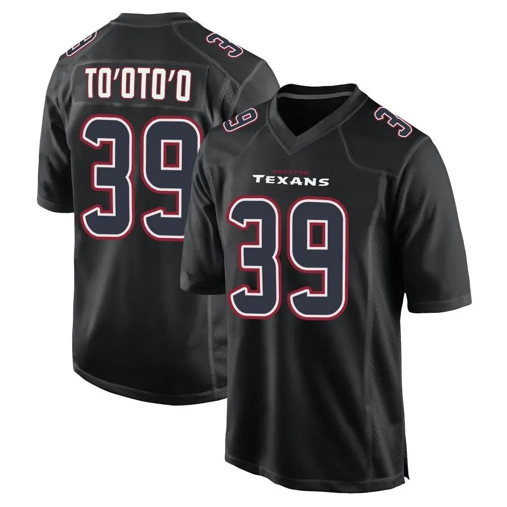Davalo H.Texans #39 Henry To'oTo'o Player Black Fashion Home Game Stitched Jerseys