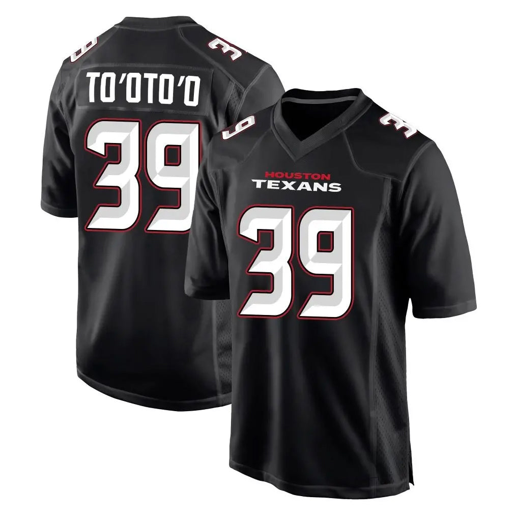 Davalo H.Texans #39 Henry To'oTo'o Player Carbon Black Fashion Home Game Stitched Jerseys