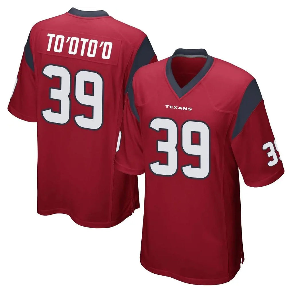 Davalo H.Texans #39 Henry To'oTo'o Player Red Home Game Stitched Jerseys