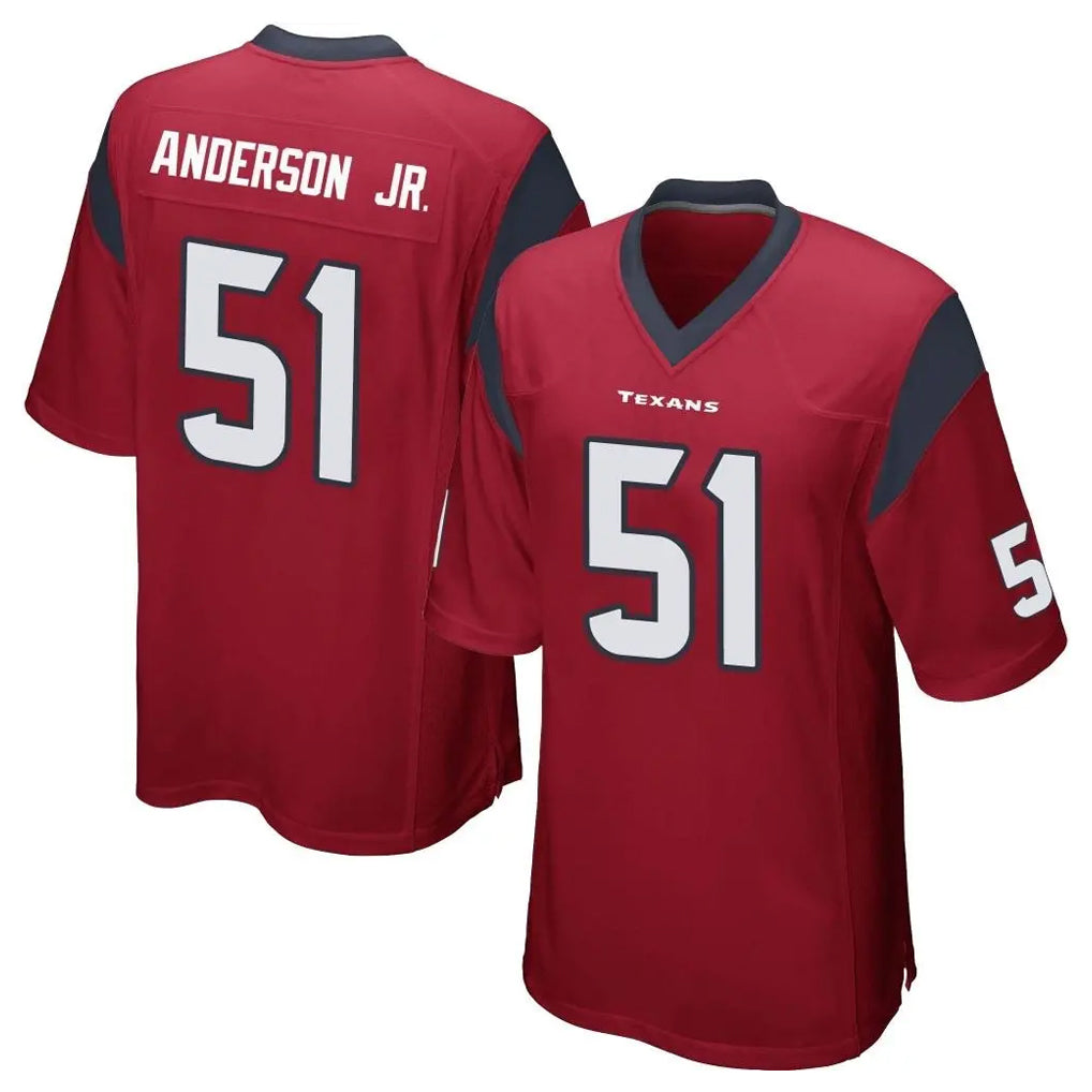 Davalo H.Texans #51 Will Anderson Jr. Player Red Home Game Stitched Jerseys