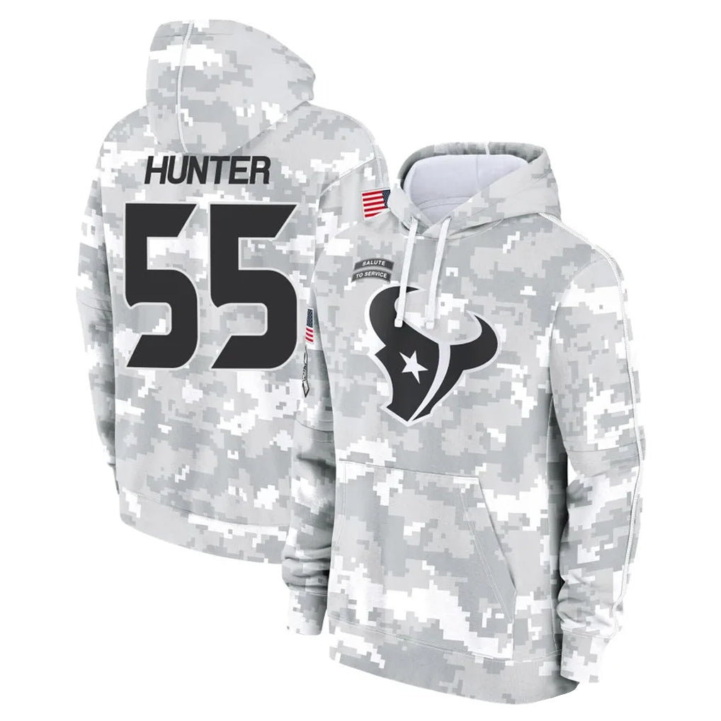Davalo H.Texans #55 Danielle Hunter Player Arctic Camo Salute to Service Hoodies Limited Game Stitched Jerseys