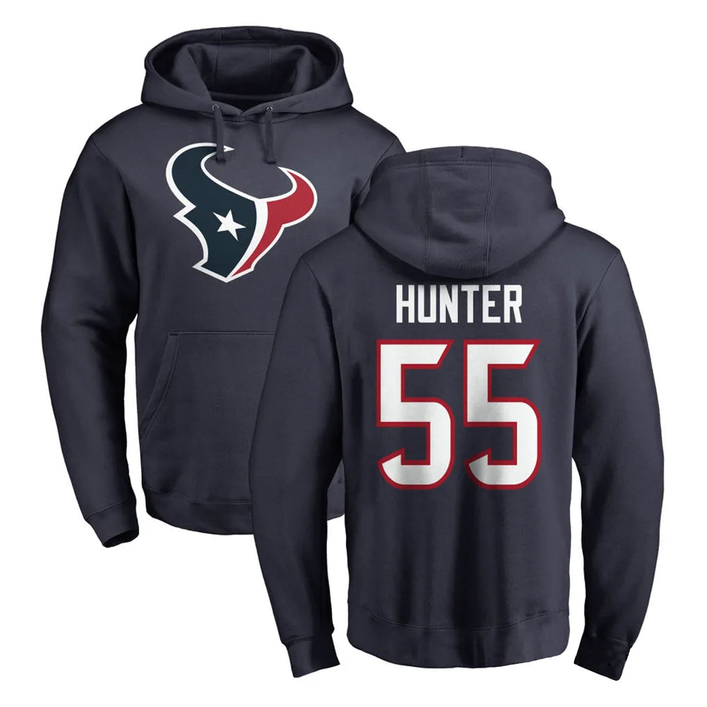 Davalo H.Texans #55 Danielle Hunter Player Navy Pro Line Pullover Hoodie Limited Game Stitched Jerseys