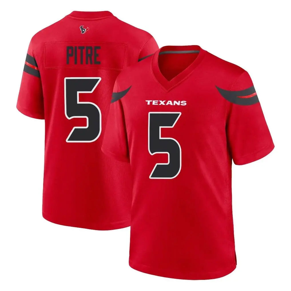 Davalo H.Texans #5 Jalen Pitre Player Red Alternate Home Game Stitched Jerseys