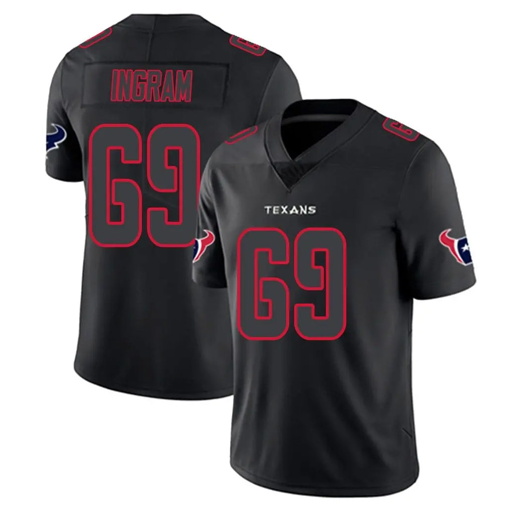 Davalo H.Texans #69 Ed Ingram Player Black Impact Limited Game Stitched Jerseys
