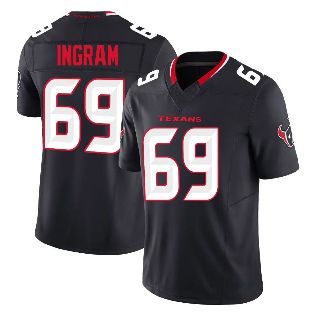 Davalo H.Texans #69 Ed Ingram Player Navy Limited Alternate Vapor F.U.S.E. Home Game Stitched Jerseys