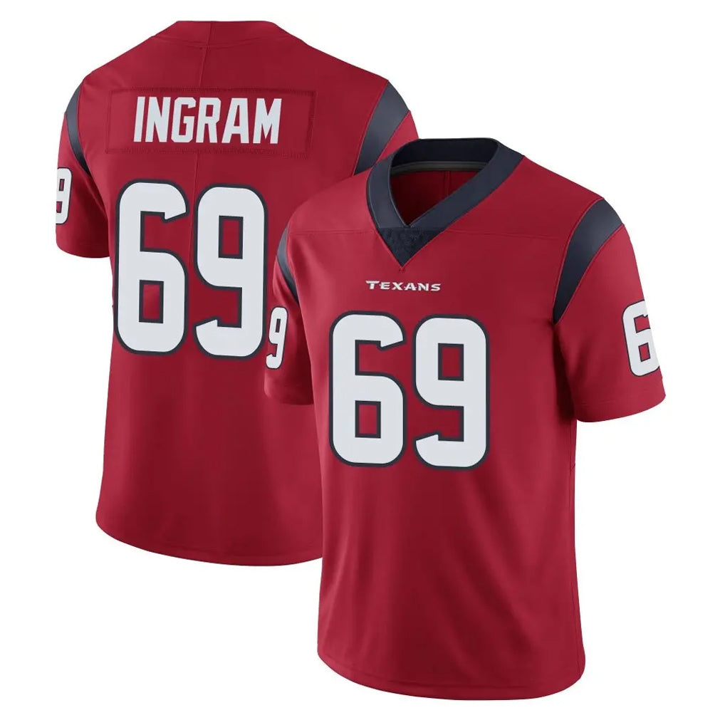 Davalo H.Texans #69 Ed Ingram Player Red Limited Vapor Untouchable Home Game Stitched Jerseys