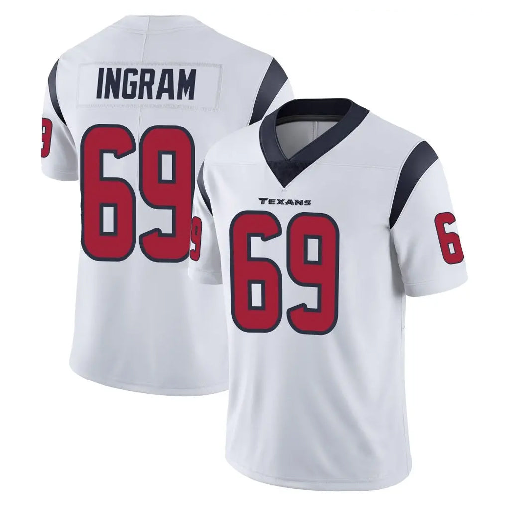 Davalo H.Texans #69 Ed Ingram Player White Limited Vapor Untouchable Home Game Stitched Jerseys