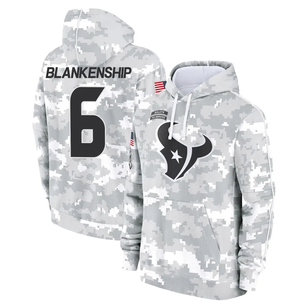 Davalo H.Texans #6 Reed Blankenship Player Arctic Camo Salute to Service Hoodies Limited Game Stitched Jerseys
