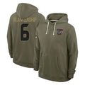Davalo H.Texans #6 Reed Blankenship Player Olive Salute to Service Pullover Hoodies Limited Stitched Jerseys