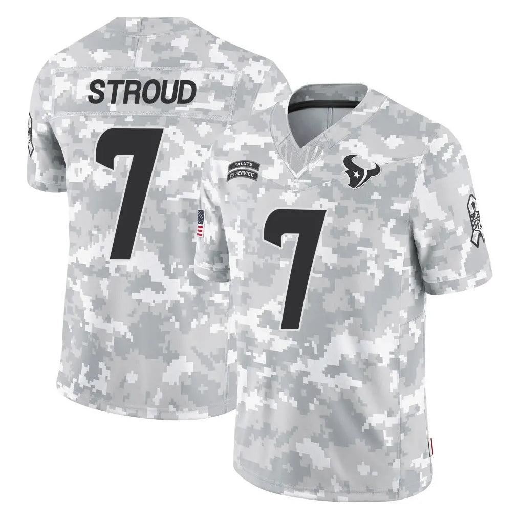Davalo H.Texans #7 CJ Stroud Player Arctic Camo Salute To Service Limited Game Stitched Jerseys