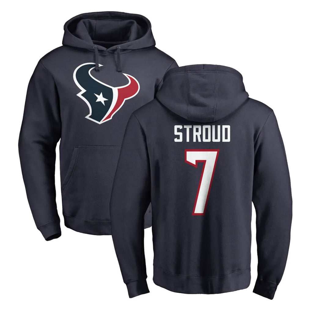 Davalo H.Texans #7 CJ Stroud Player Navy Pro Line Pullover Hoodie Limited Game Stitched Jerseys