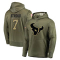 Davalo H.Texans #7 CJ Stroud Player Olive Salute to Service Pullover Hoodies Home Game Stitched Jerseys