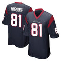 Davalo H.Texans #81 Jayden Higgins Player Navy Home Game Stitched Jerseys