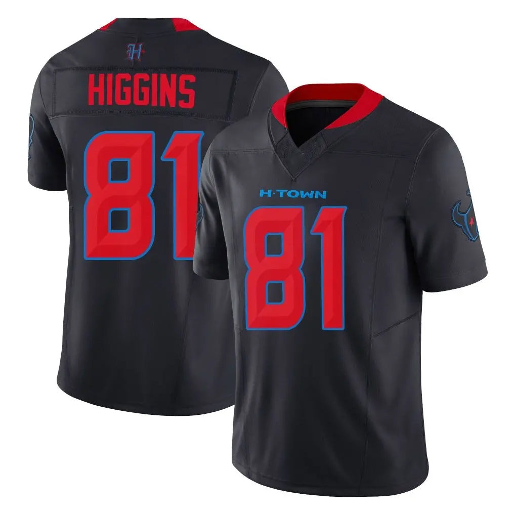 Davalo H.Texans #81 Jayden Higgins Player Navy Limited 2nd Alternate Vapor F.U.S.E. Home Game Stitched Jerseys