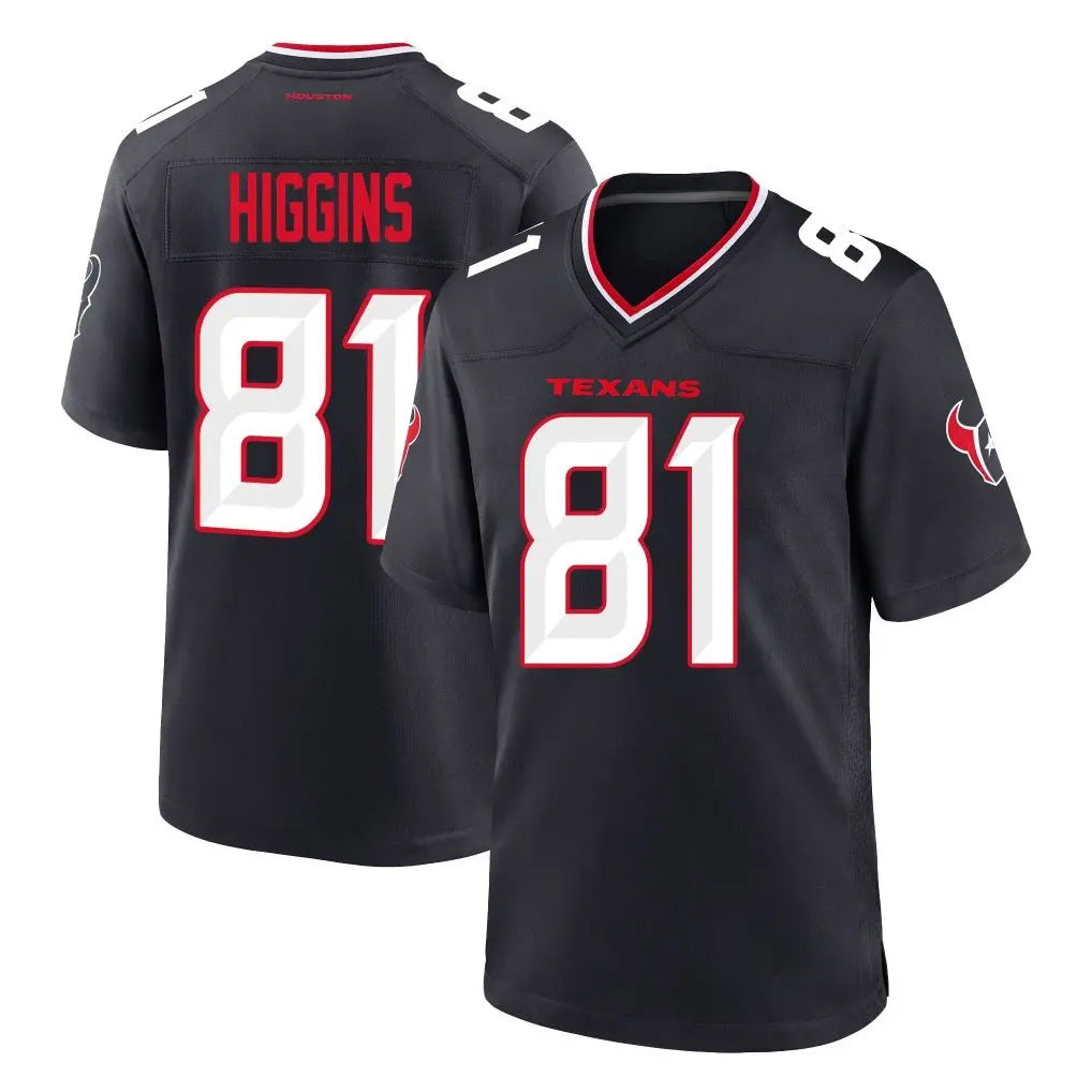 Davalo H.Texans #81 Jayden Higgins Player Navy Team Home Game Stitched Jerseys