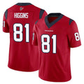 Davalo H.Texans #81 Jayden Higgins Player Red Limited Vapor F.U.S.E. Home Game Stitched Jerseys