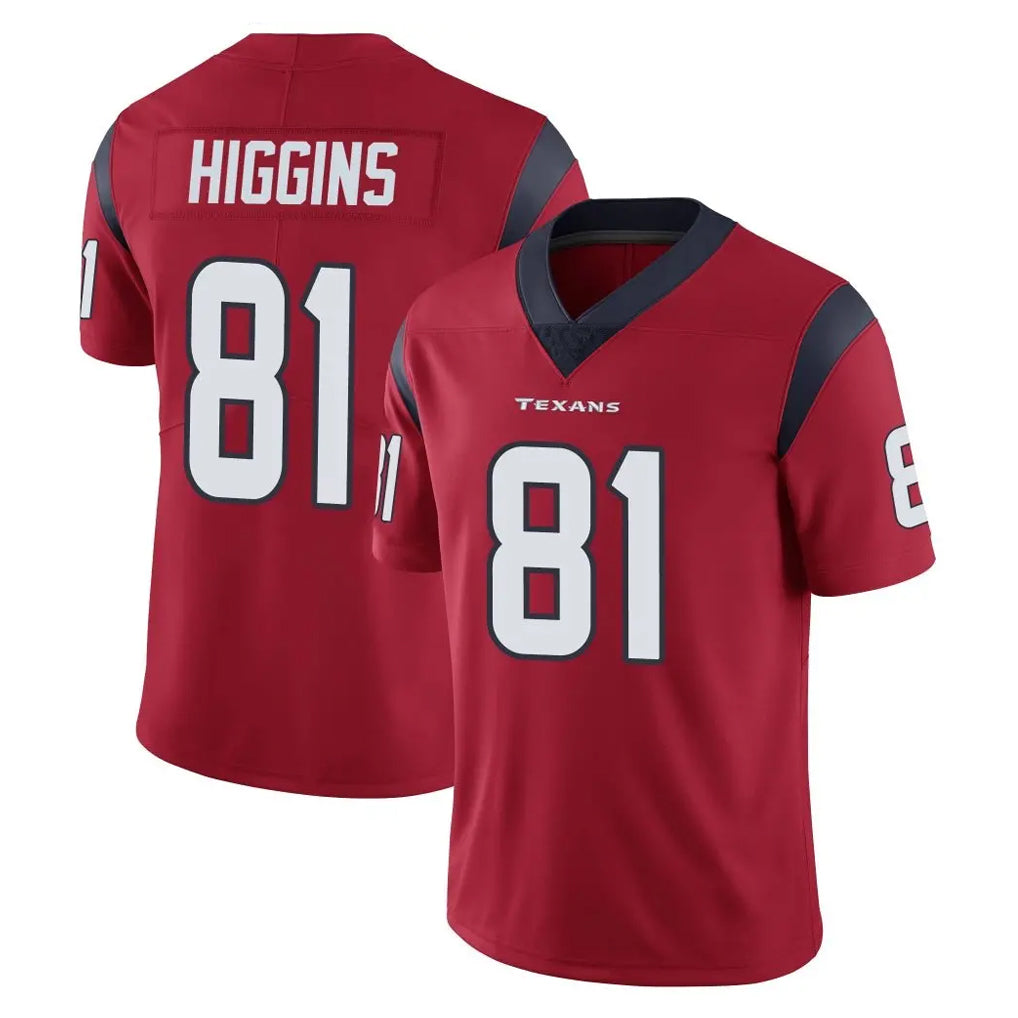 Davalo H.Texans #81 Jayden Higgins Player Red Limited Vapor Untouchable Home Game Stitched Jerseys