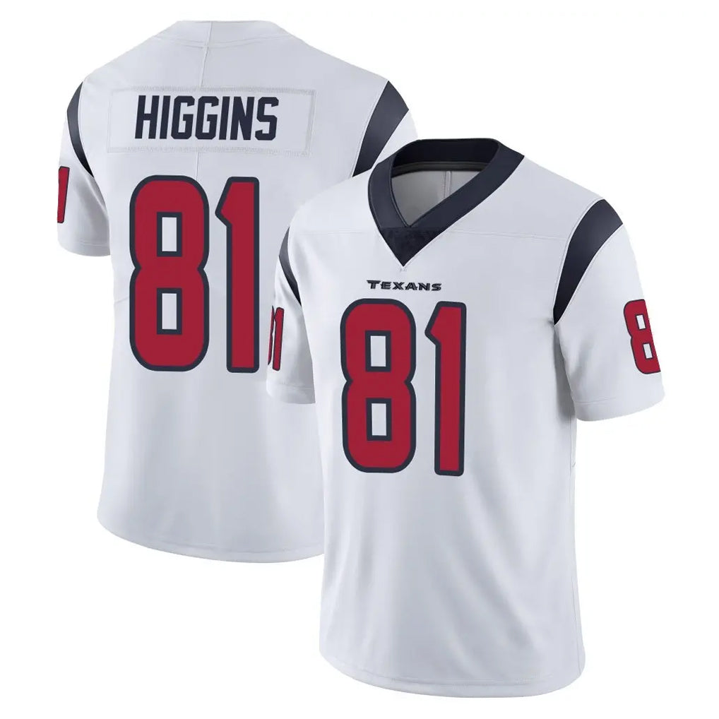 Davalo H.Texans #81 Jayden Higgins Player White Limited Vapor Untouchable Home Game Stitched Jerseys