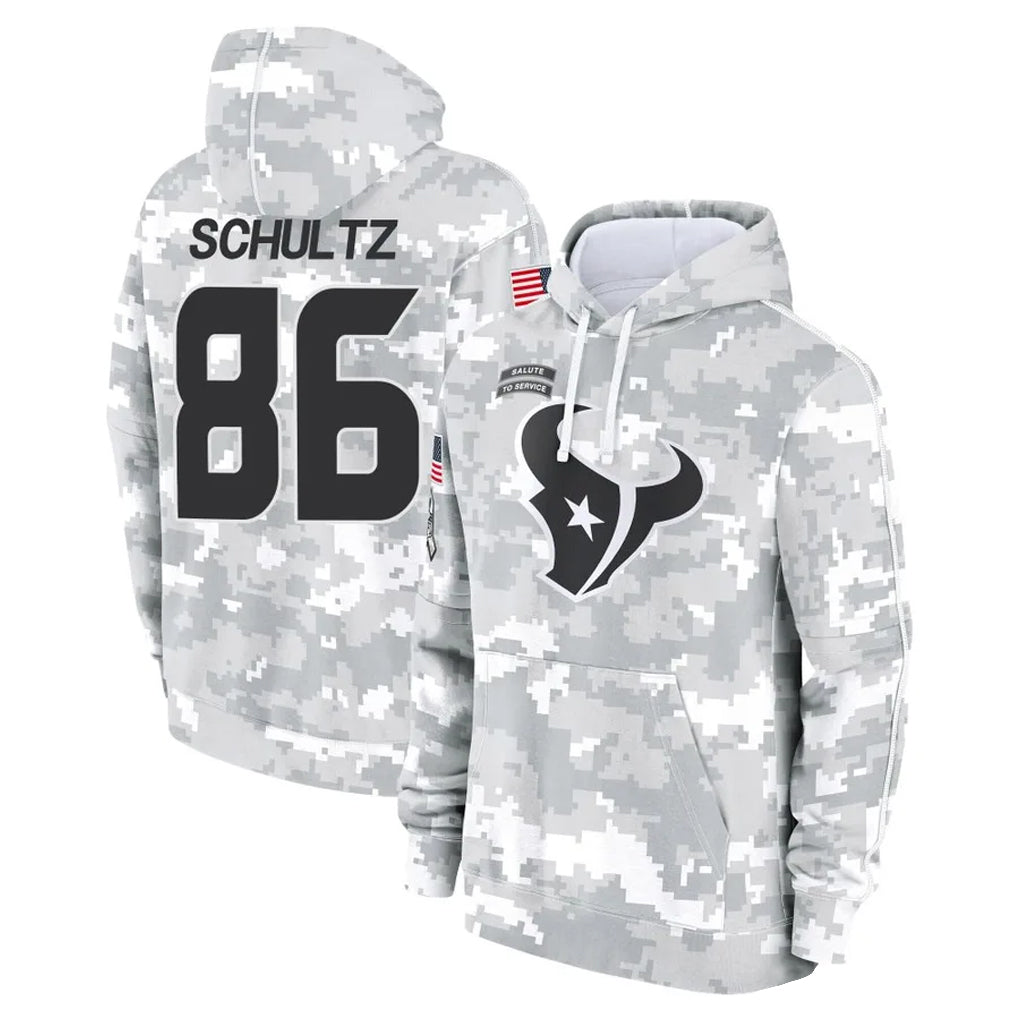 Davalo H.Texans #86 Dalton Schultz Player Arctic Camo Salute to Service Hoodies Limited Game Stitched Jerseys