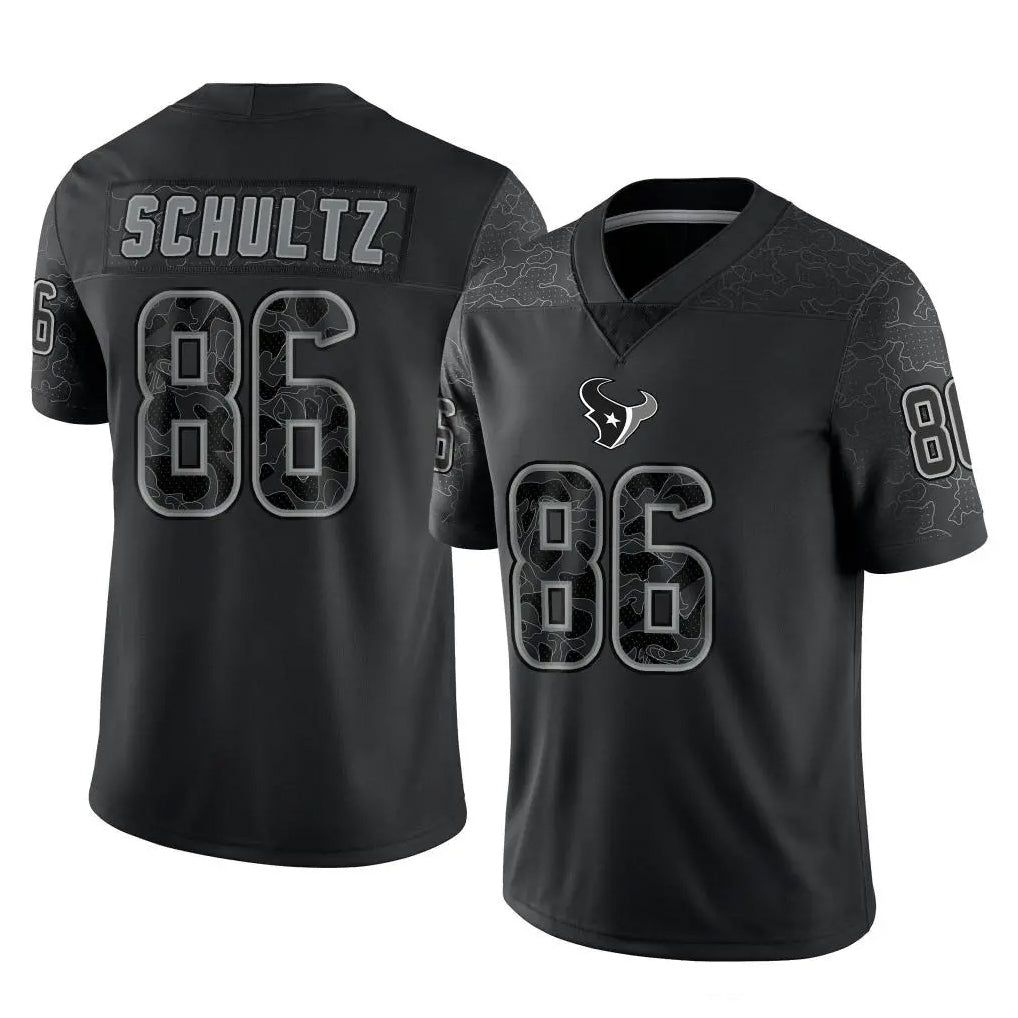 Davalo H.Texans #86 Dalton Schultz Player Black Reflective Limited Game Stitched Jerseys