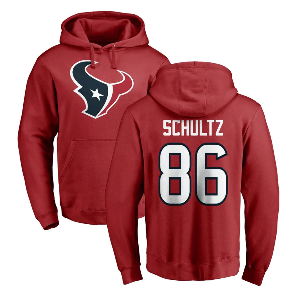 Davalo H.Texans #86 Dalton Schultz Player Red Pro Line Pullover Hoodie Limited Game Stitched Jerseys