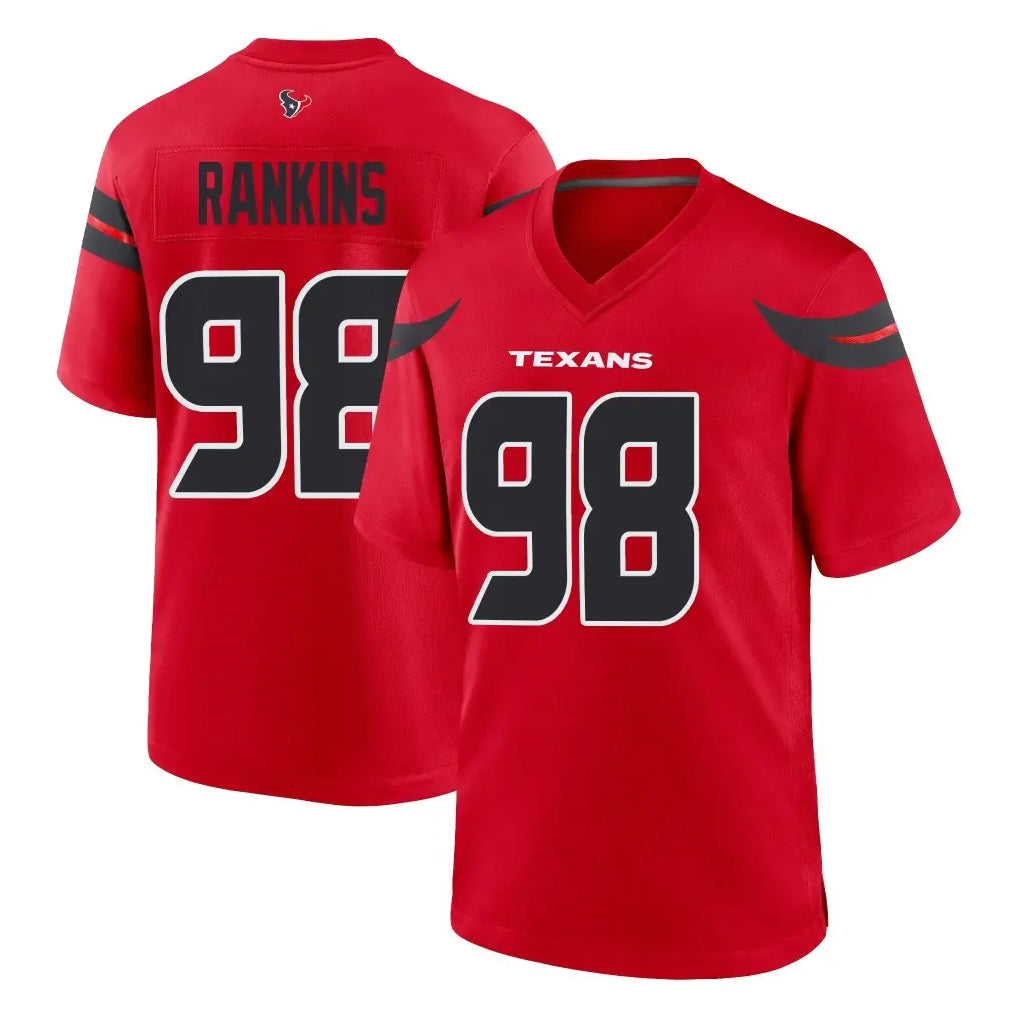 Davalo H.Texans #98 Sheldon Rankins Player Red Alternate Home Game Stitched Jerseys