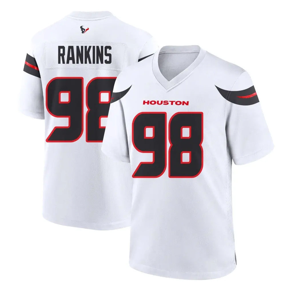 Davalo H.Texans #98 Sheldon Rankins Player White Home Game Stitched Jerseys