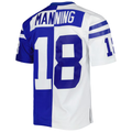 Davalo IN.Colts #18 Peyton Manning Mitchell & Ness Royal White 1998 Split Legacy Replica Stitched Puhic Jersey