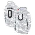 Davalo IN.Colts #0 Pharaoh Brown Player Arctic Camo Salute to Service Hoodies Limited Game Stitched Jerseys