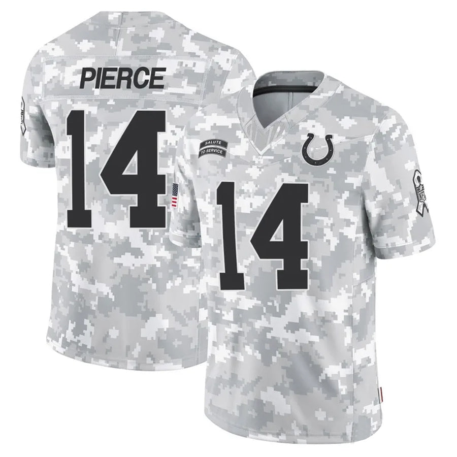 Davalo IN.Colts #14 Alec Pierce Player Arctic Camo Salute to Service Limited Stitched Jerseys