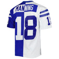 Davalo IN.Colts #18 Peyton Manning Mitchell & Ness Royal-White Split Legacy Replica Stitched Jerseys