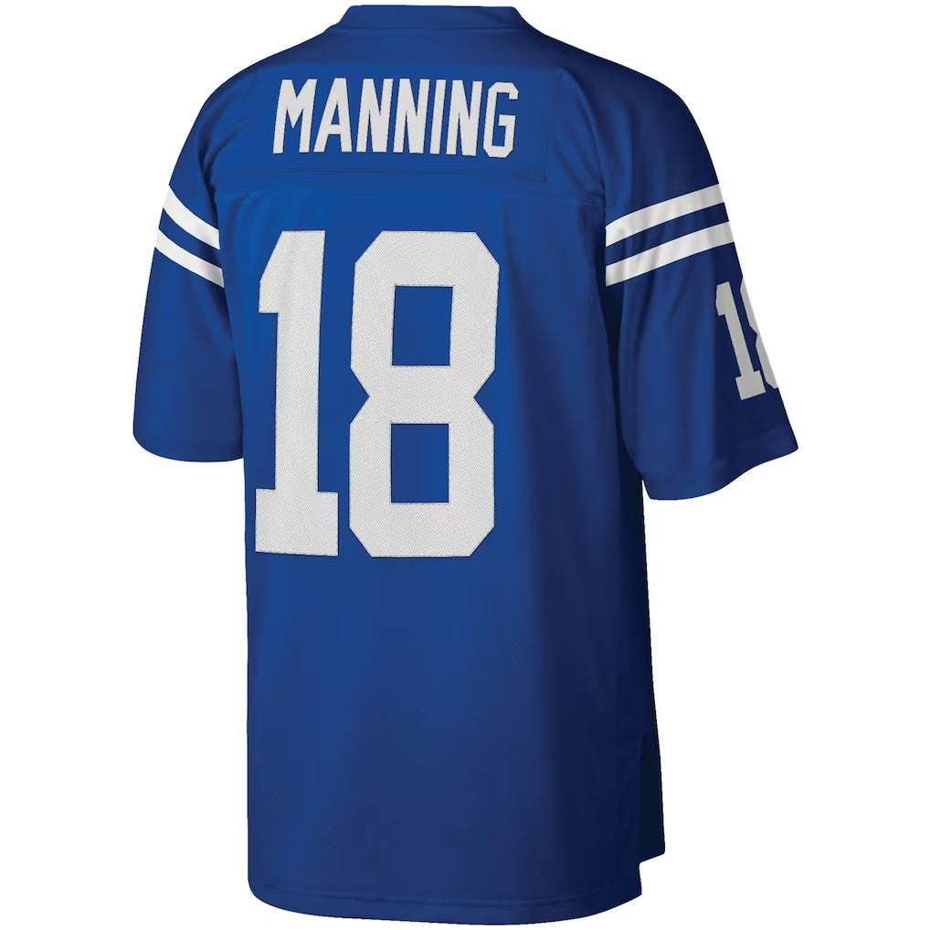 Davalo IN.Colts #18 Peyton Manning Mitchell & Ness Royal Big & Tall Retired Player Replica Stitched Jerseys