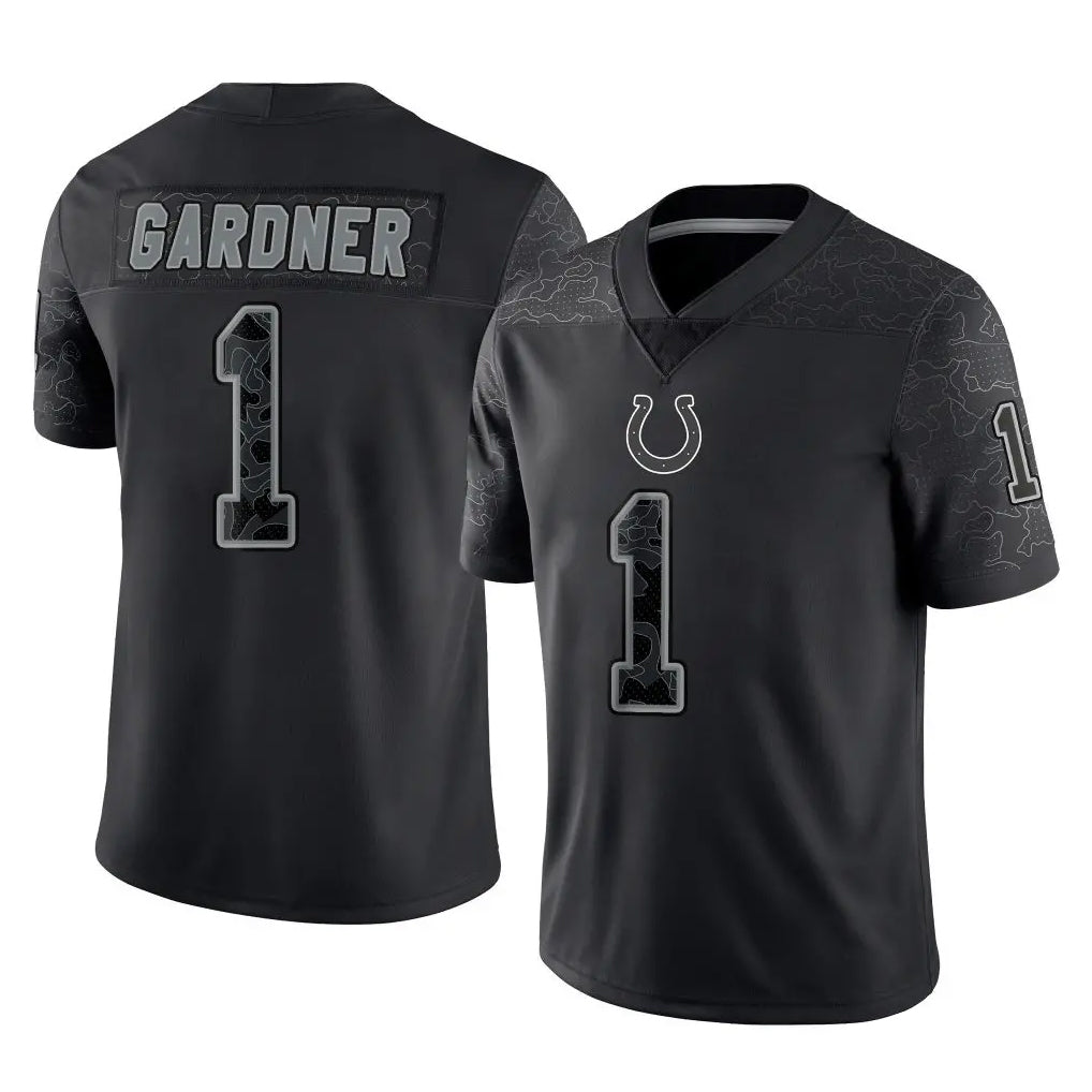 Davalo IN.Colts #1 Sauce Gardner Player Black Reflective Limited Game Stitched Jerseys