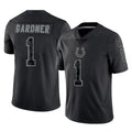 Davalo IN.Colts #1 Sauce Gardner Player Black Reflective Limited Game Stitched Jerseys