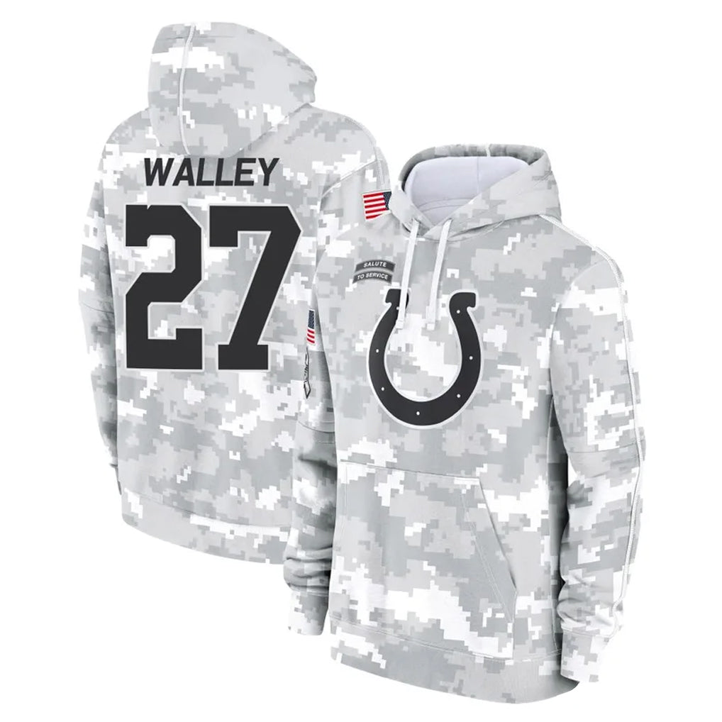 Davalo IN.Colts #27 Justin Walley Player Arctic Camo Salute to Service Hoodies Limited Game Stitched Jerseys