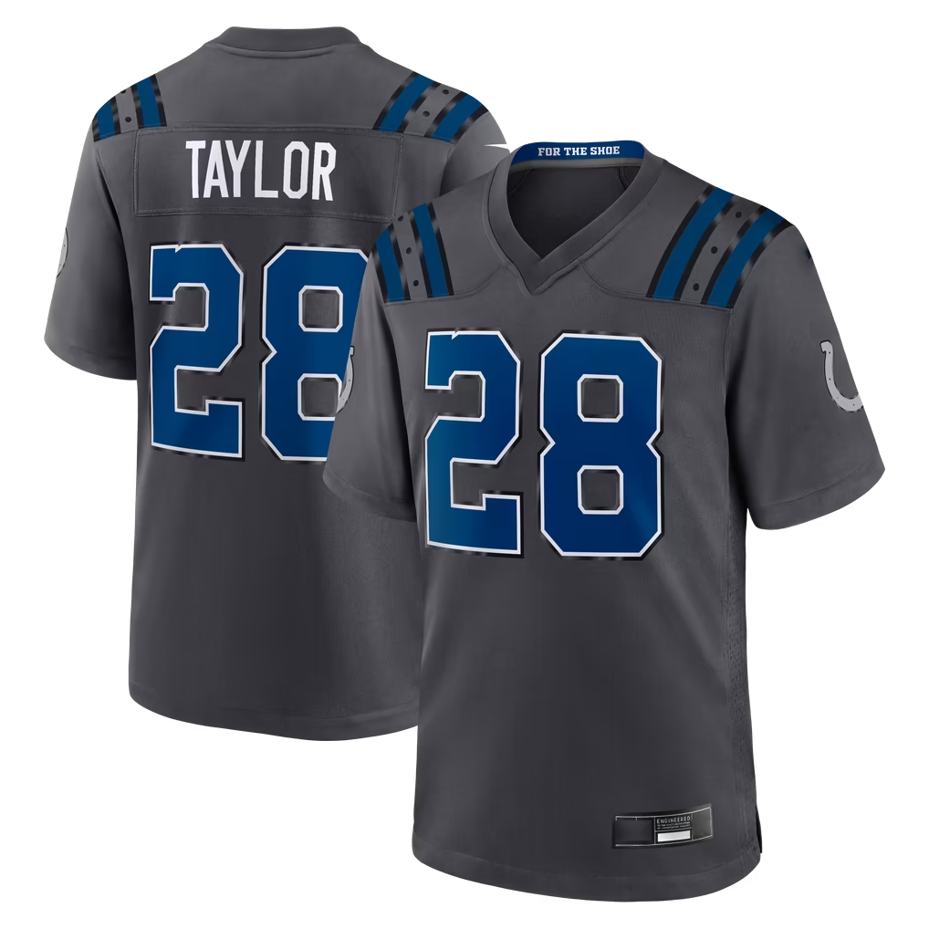 Davalo IN.Colts #28 Jonathan Taylor Anthracite 2026 Rivalries Collection Game Stitched Jerseys