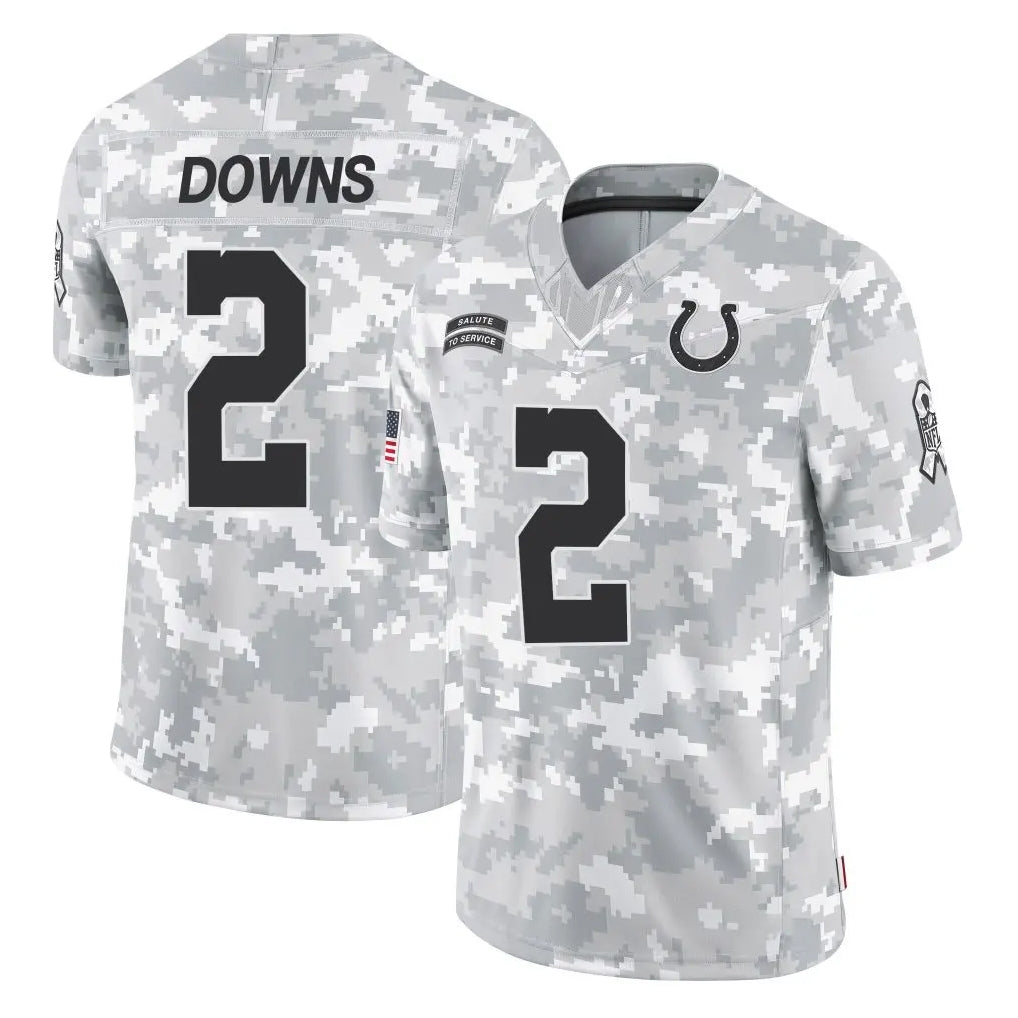 Davalo IN.Colts #2 Josh Downs Player Arctic Camo Salute To Service Limited Game Stitched Jerseys
