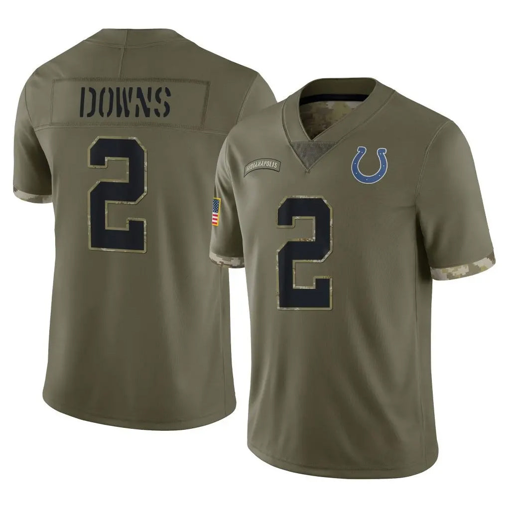 Davalo IN.Colts #2 Josh Downs Player Olive Salute To Service Limited Stitched Jerseys