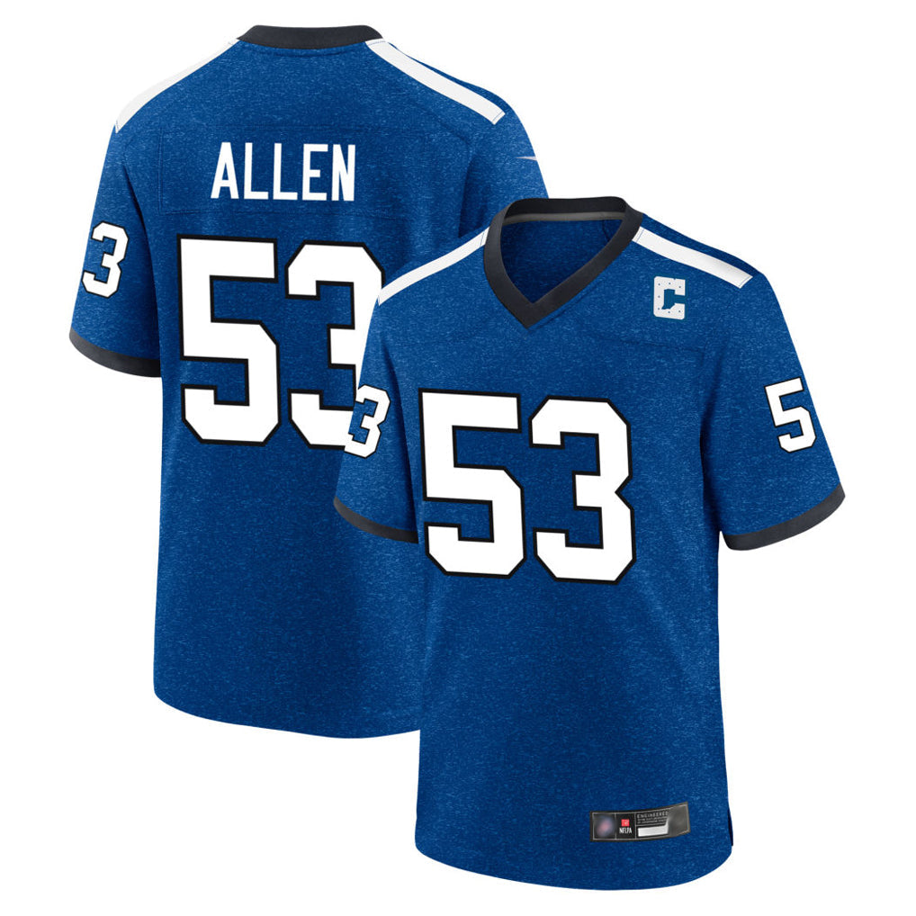 Davalo IN.Colts #53 CJ Allen Player Royal Alternate Indiana Nights Home Game Stitched Jerseys